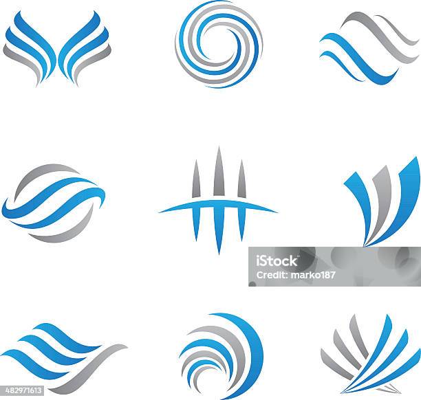 Vetores de Abstrato Logotipos E Ícones e mais imagens de Vento - Vento, Ícone de Computador, Escorrer