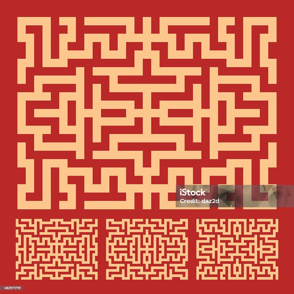 Labyrinth Pattern Vector Red Labyrinth Pattern Stock Illustration - Download Image Now ...