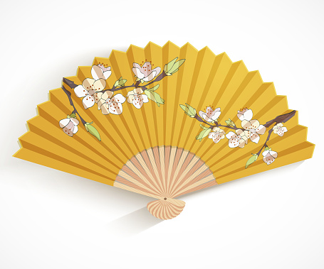 Decorative folding fan. This file contains transparency effects (transparent objects). Eps 10.