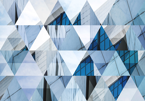 Abstract triangle shaped background: Modern architecture in Milan