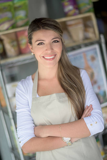 istock Woman working at a grocery store 482983848