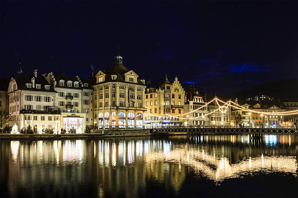 Lucerne is a beautiful city located on the shore of Lake Lucerne - der Vierwaldstättersee -, in central Switzerland. Among its landmarks is the Chapel Bridge - Kapellbrücke -, a wooden bridge first erected in the 14th century.