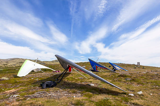 Hang gliders ready to be used on the mountain Jetta.