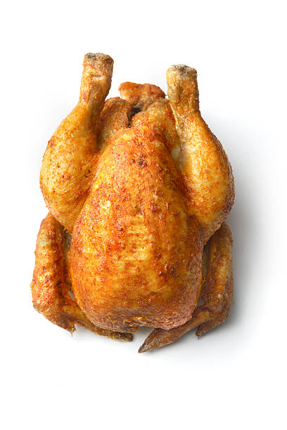 aves: pollo asado - roast chicken chicken roasted spit roasted fotografías e imágenes de stock