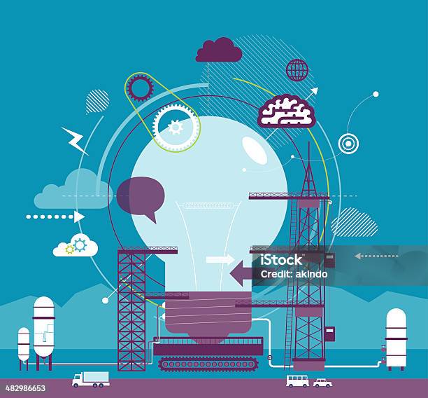Idea Launch Stock Illustration - Download Image Now - Innovation, Industry, Technology