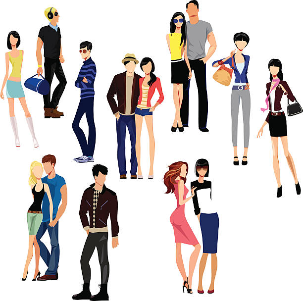 people vector art illustration