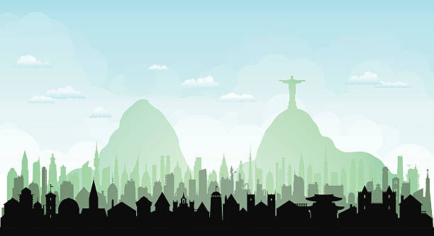 ilustraciones, imágenes clip art, dibujos animados e iconos de stock de rio de janeiro (cada forma completa y móviles) - christ the redeemer rio de janeiro city urban scene