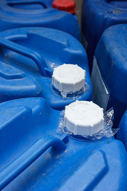 istock Lid of blue chemical plastic 482987945