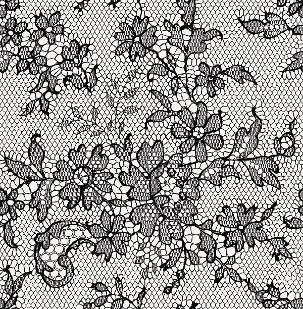 illustrations, cliparts, dessins animés et icônes de noir de dentelle. motif sans couture. motif fleuri. - wicker backgrounds textured pattern