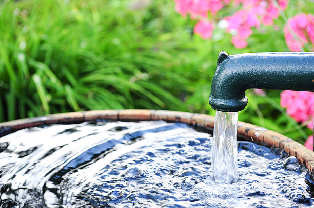 pompa dell'acqua - fountain in garden foto e immagini stock