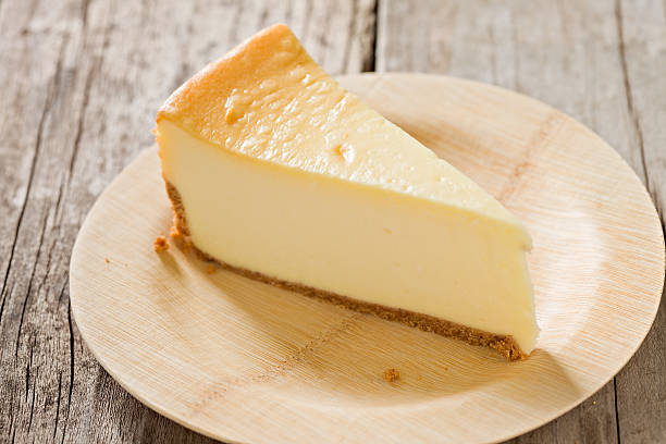 istock Plain New York Style Cheesecake On A Bamboo Plate 482991355