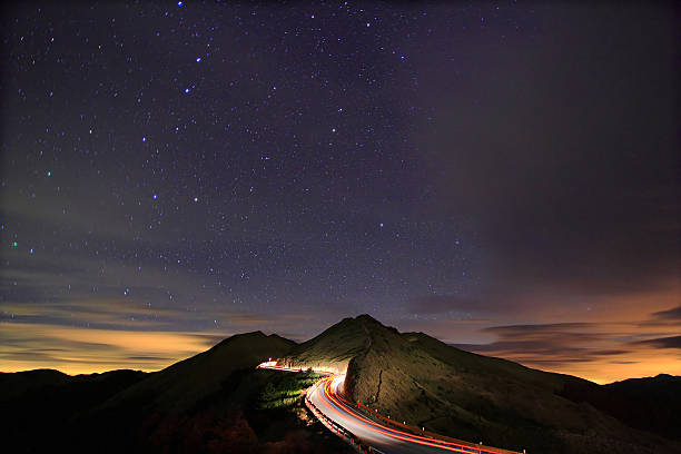 istock Amazing starry night accompany with meteor 482992033