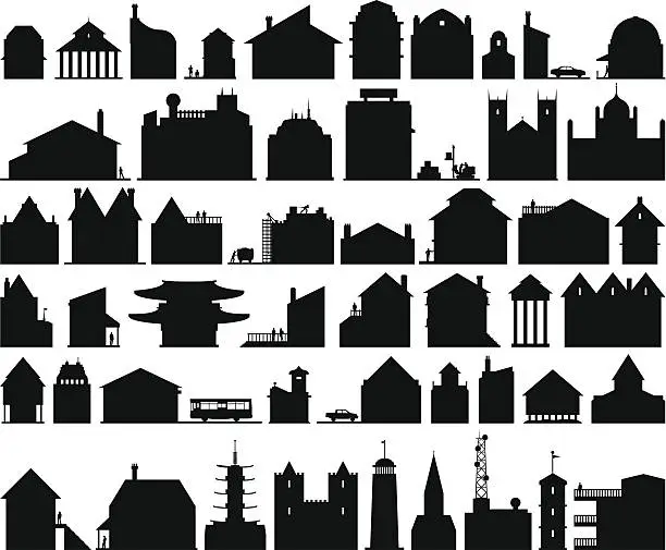 Vector illustration of Fifty Buildings