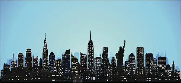 Vector illustration of Incredibly Detailed New York (124 Buildings)