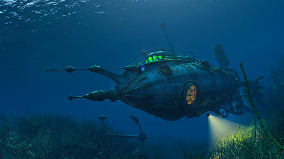 Futurista Steampunk submarino photo