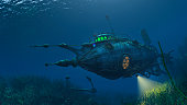 Futuristic Steampunk Submarine