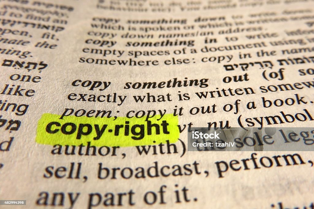 Copyright - dictionary definition Intellectual Property Stock Photo