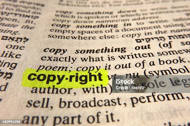 Copyright Dictionary Definition Stock Photo - Download Image Now - Intellectual Property, Dictionary, Ideas