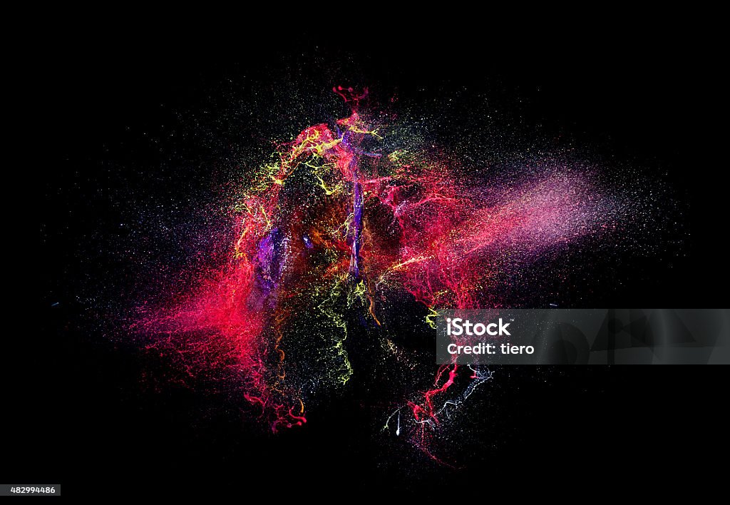 color explosion high speed photography of ink color explosion Balloon Stock Photo