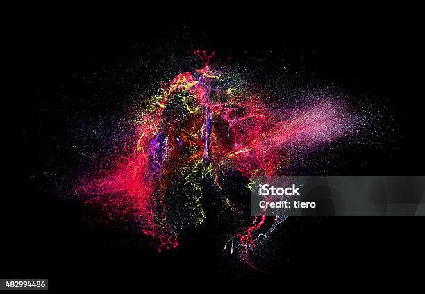 Color Explosion Stock Photo - Download Image Now - Balloon, Broken, Breaking