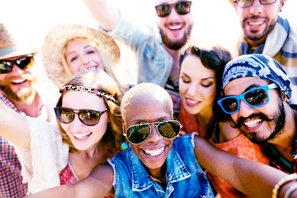 istock Diverse People Beach Summer Friends Fun Selfie Concept 483001234