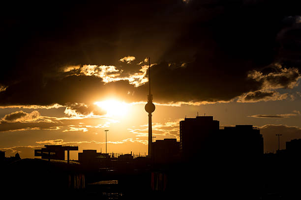 alexanderplatz berlin germany in the evening