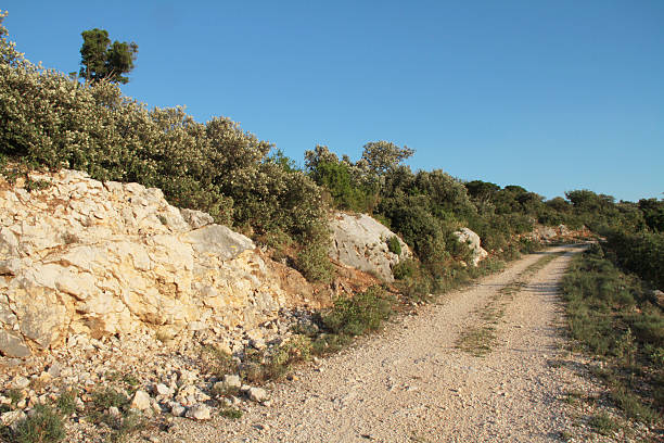 Hiking path near Remoulins leading towards Pont du Gard; France