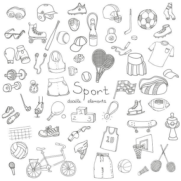 illustrazioni stock, clip art, cartoni animati e icone di tendenza di sport set_white - baseball shoe