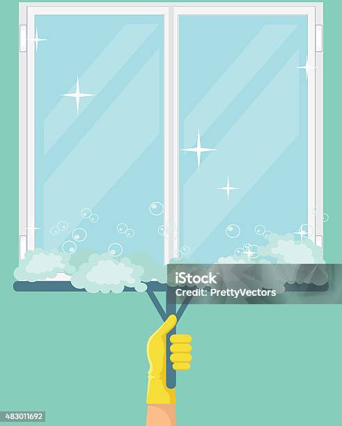 Clean Pc Vector Clean Windows Vector Flat Illustration Stock Illustration - Download ...