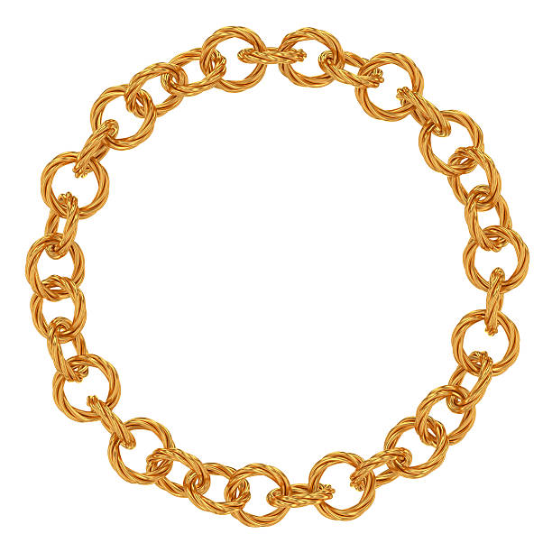 istock Golden chain of twisted rings 483014248