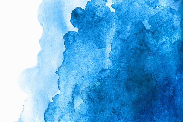 istock Blank Abstract light blue watercolor background isolated on white 483018526