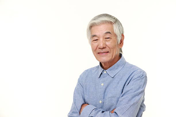 istock senior Japanese man smiles 483023836