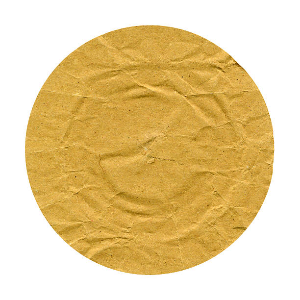 istock Round brown paper isolated 483023956
