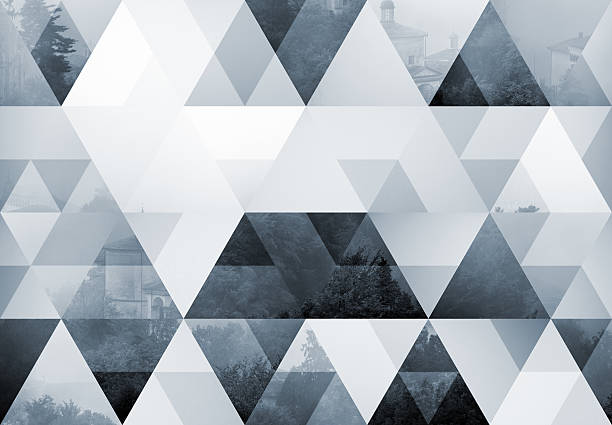 Abstract triangle shaped background: Sacro Monte di Varallo, misty fog