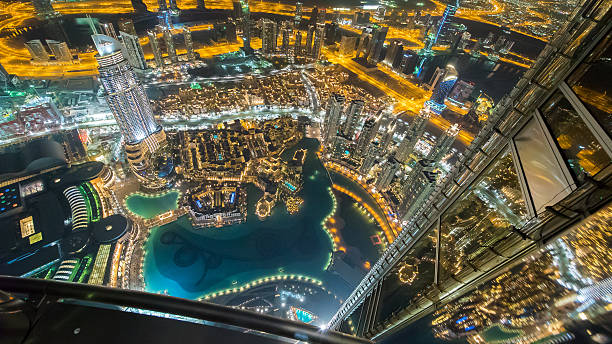 istock Amazing city lights in Dubai at night 483031124