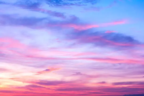 Photo of colorful of sky with clouds in the evening