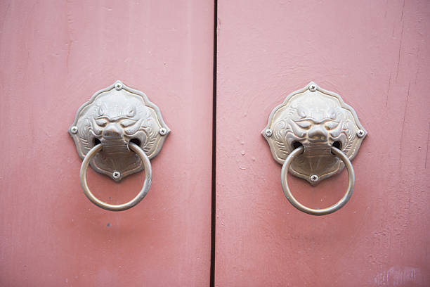 istock the ancient knock chinese style on pink door 483041004