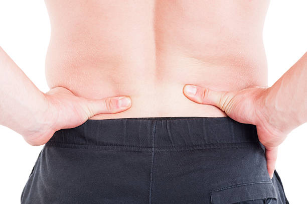 istock Pain on lower back or lumbar area concept 483044358