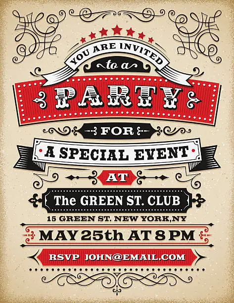 Vector illustration of Party Invitation