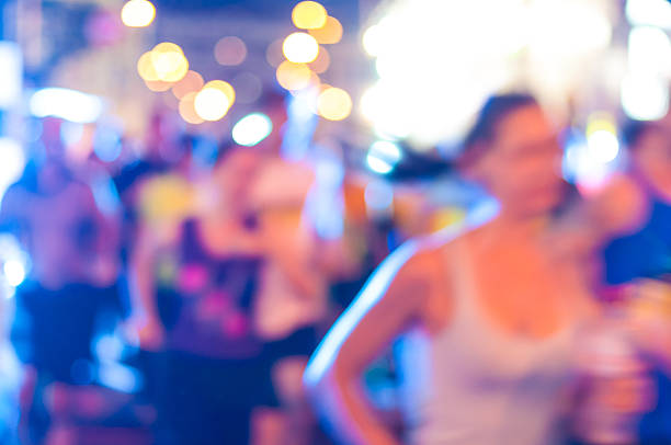 istock Blurred abstract crowd and Lights. Night marathon runners. Sport background 483045122
