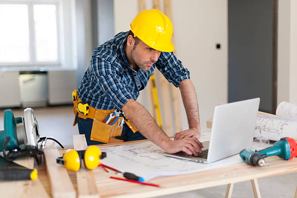 istock Portrait of hard working building contractor 483045249