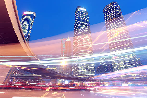 istock Modern city at night,shanghai,China 483045263