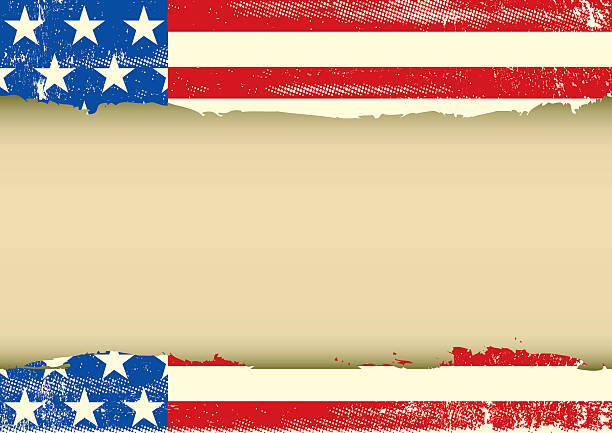 american horizontale schmutzig frame - old american flag patriotism obsolete stock-grafiken, -clipart, -cartoons und -symbole