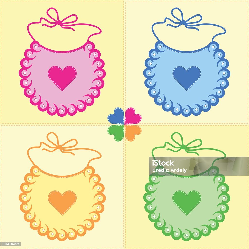 patchwork bibs patchwork background with bibs and four leaf clover in pastel colors Apron stock vector