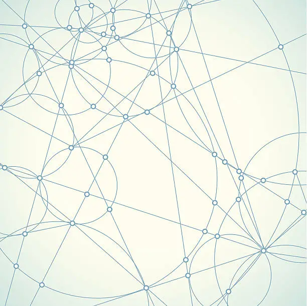 Vector illustration of abstract blue network shape background