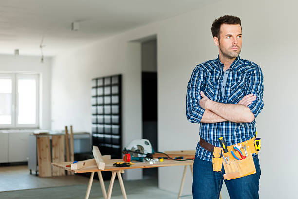 istock Portrait of focus construction worker 483047831