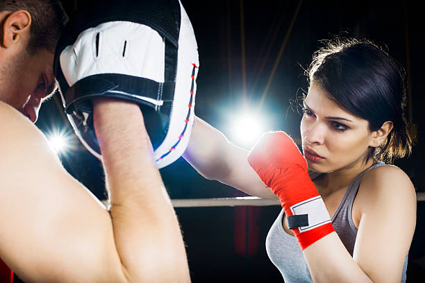 istock Woman exercising boxing. 483050015