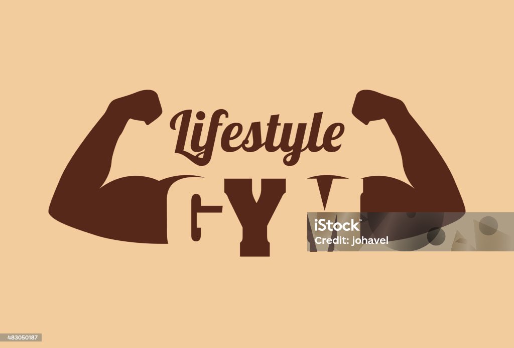 Fitness Design Fitness and sports design over beige background, vector illustration Active Lifestyle stock vector