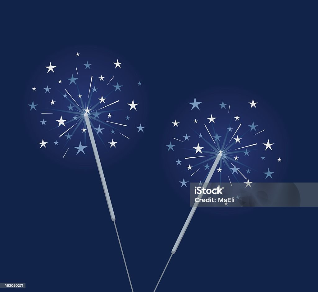 sparklers azul - arte vectorial de Bengala - Fuego artificial libre de derechos