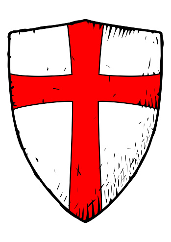 Templar shield with a red cross